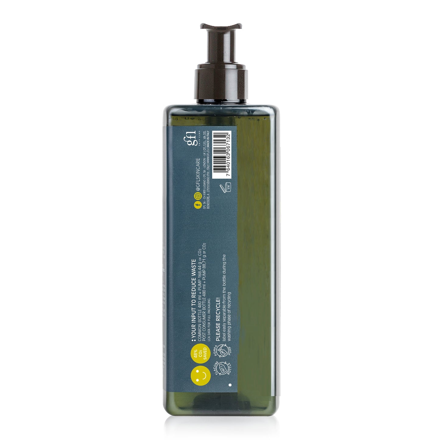 Anyah ecolabel certified body wash back view(480 ml)