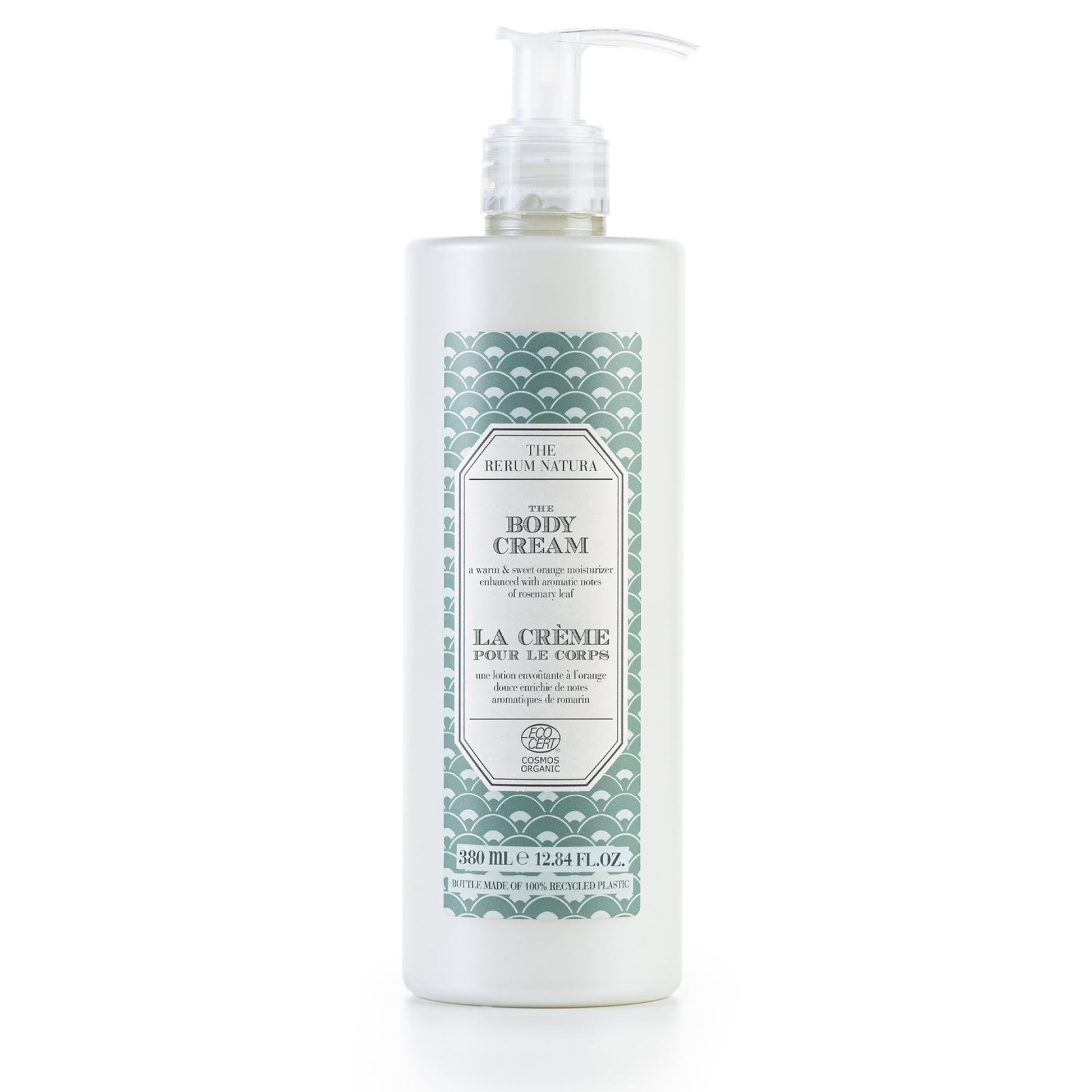 The Rerum Natura Hands & Body Lotion Organic Certified (380 ml) in a pump dispenser