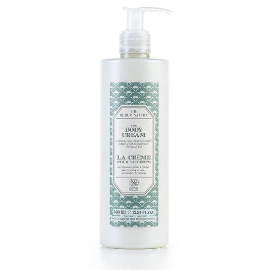 The Rerum Natura Hands & Body Lotion Organic Certified (380 ml) in a pump dispenser