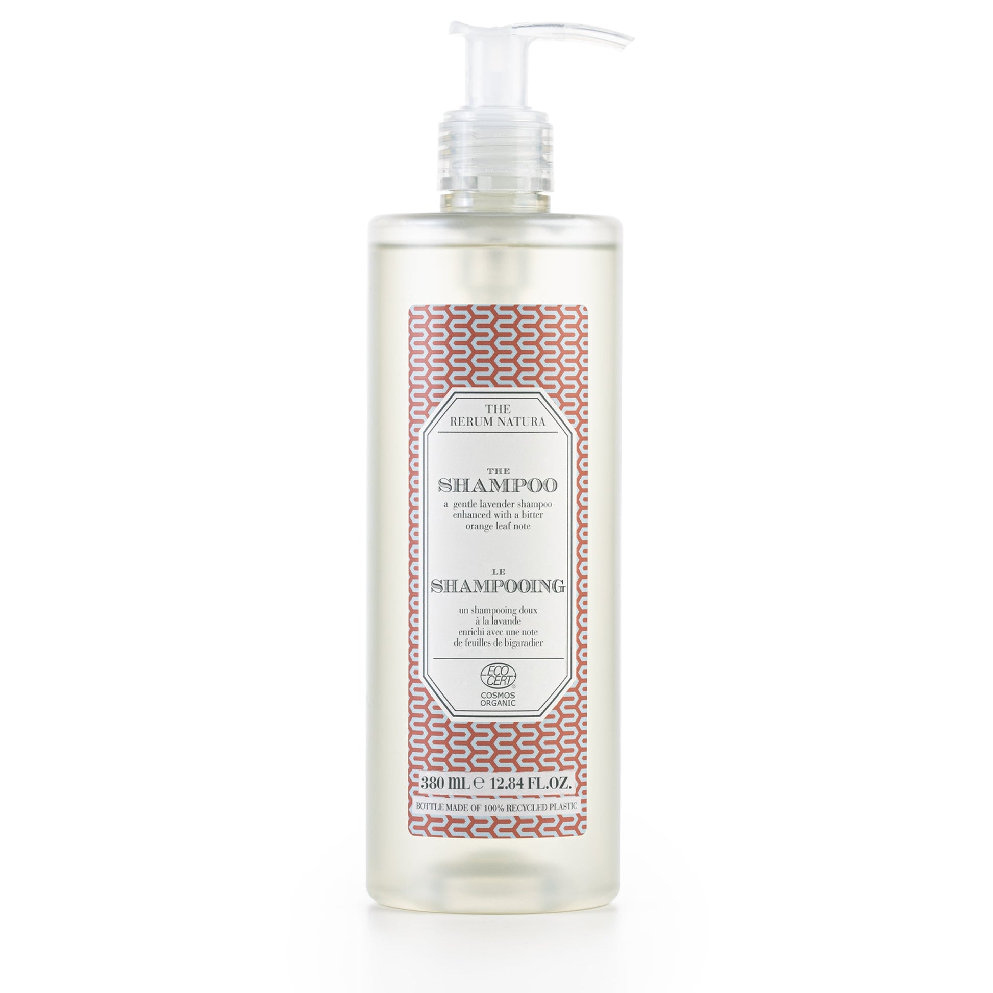 The Rerum Natura Shampoo Organic Certified (380 ml) in a pump dispenser